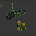Modern Black Shotgun With Green And Orange Ammunition Isolated On Gray Background