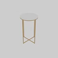 Elegant Modern Gold Metal Frame Dining Table with Minimalist Geometric Design 3d model
