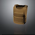 Brown Tactical Vest with Multiple Front Compartments and Adjustable Shoulder Straps