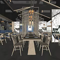 Traditional Chinese Restaurant Interior With Wooden Structures Open Layout And Decorative Paintings