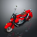 Sleek Red Classic Motorcycle With Shiny Body Chrome Accents And Black Leather Seat