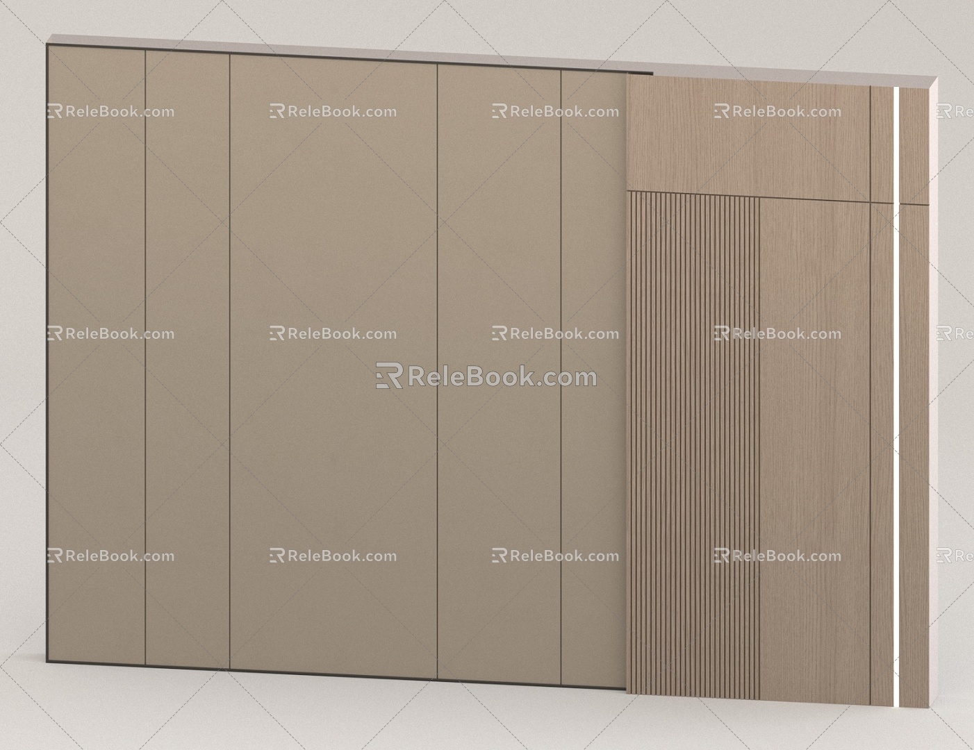 Wooden background wall 3d model