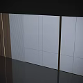 Modern Minimalist Interior Background Wall With Brown Wood Grain Light Grey Striped White Smooth Panels