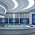 Modern Command Center Hall 3d model