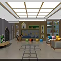 Colorful Kindergarten Interior With Play Area Books Floor Numbers And Learning Toys