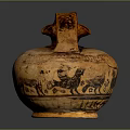 Ancient Clay Pot Sculpture With Intricately Carved Animal And Human Figures