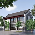 Chinese-style Ancient Building Shops 3d model