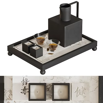 New Chinese Tea Set Tea Set Ornaments 3d model