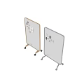 Organized Display Board for Instruments and Art Supplies with Wheels and Attached Cards