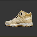 Stylish White And Gold High Top Shoes With Velcro Straps And Thick Sole Design