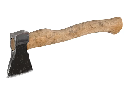 Classic Traditional Axe Weapon Featuring Wooden Handle And Sharp Metal Head 3d model