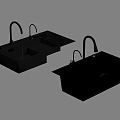 Black Granite Composite Kitchen Sinks Double Bowl With Drainboard And Single Bowl Design