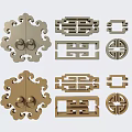 Decorative Chinese Style Furniture Handles With Various Patterns And Two Gold Tones