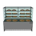 Bakery Display Shelf With Multiple Glass Layers For Fresh Bread And Pastries