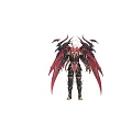 Game And Movie Character With Red Black Wings Demonic Warrior Armor Spiked Horns Design