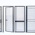 Modern Glass Doors With Various Frame Designs And Transparent Panel Styles 3d model