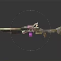 Pixel Art Weapon Design With Pink White Beige Colors And Dark Background Reflection
