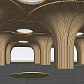 Modern gallery curved landscape gallery landscape pavilion landscape small building landscape column landscape device 3d model