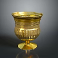 Golden Decorative Household Cup With Textured Surface And Stable Base 3d model