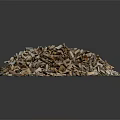 Natural Wood And Stone Raw Material Piles For Building And Decorative Projects