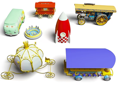 Playground Equipment Pendulum Jumper Bumper Bumper Bumper Airship Pirate Ship Carousel Children's Playground Kindergarten Playground Children's Playground 3d model