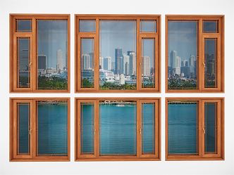 New Chinese-style casement window 3d model