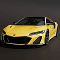 Yellow Modern Sports Coupe With Sleek Aerodynamic Body And Black Alloy Wheels