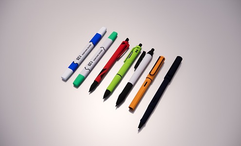 Stationery ballpoint pen fountain pen watercolor pen 3d model