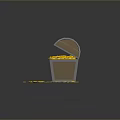 Open Wooden Chest Filled With Gold Coins And Scattered Around The Floor
