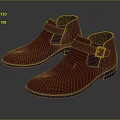 Brown Leather Ankle Boots With Buckle Strap And Classic Smooth Upper