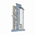 Traditional Chinese Decorative Structure With Brick Metal Frame And Leaf Ornaments