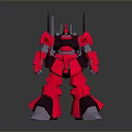 Red Robot Game And Movie Character Featuring Detailed Mechanical Design And Stylish Model