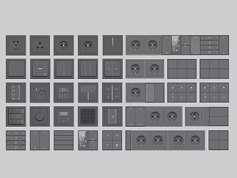 Modern switch socket 3d model