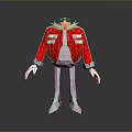 Stylish 3D Geometric Cartoon Character With Red Jacket White Pants And Sunglasses