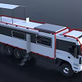 White Functional Vehicle With Mobile Living Area Roof Platform And Windows