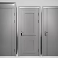 Black Modern Swing Doors With Rectangular Panel And Sleek Surface Design