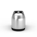 Silver Toaster With Black Edges Rectangular Shape And Smooth Surface Design