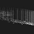 Black and White Line Chandeliers with Slender Lines Small Bottom Structures in Modern Artistic Arrangement