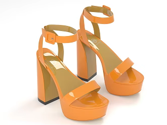 Platform high heels sandals women'shoes shoes 3d model