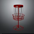 Red K2 Disc Golf Target Basket With Chain And Stand