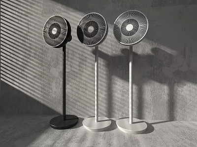 Modern Standing Air Cooler Fans With Different Colors And Sleek Design 3d model