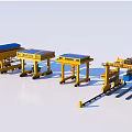 container port terminal super large crane rail transport machine 3d model