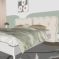 Kids Room Interior With Soft Headboard Bed Floral Wall Art Balloons Light Curtains And Toys