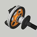 Mechanical Gear Component With Orange Black Design And Shaft Hub Structure 3d model