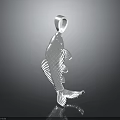 Stylish Silver Fish Shaped Pendant Fashion Accessory With Detailed Design
