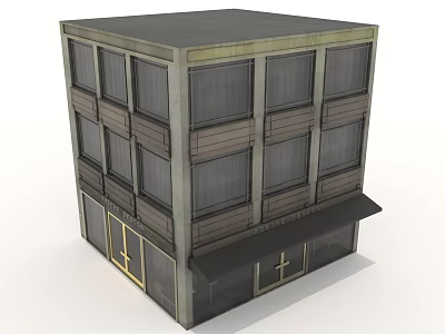 Multi Story Building Architectural Design Featuring Windows Facade and Entrance Awning 3d model