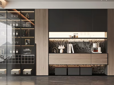 Modern Wine Cabinet Restaurant Wine Cabinet Glass Wine Cabinet Sideboard Cabinet 3d model