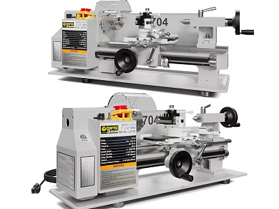 Industrial Metal Lathe 704 Model With Precision Spindle Handwheel And Stable Base 3d model