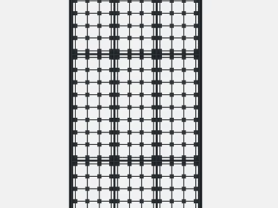 Modern Decorative Screen With Geometric Grid Pattern And Black Frame Design 3d model