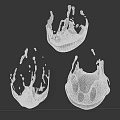 Modern Water Fountain With Transparent Sphere Shapes And Splash Effect On Dark Background